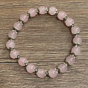 Handmade rose quartz stretch bracelet